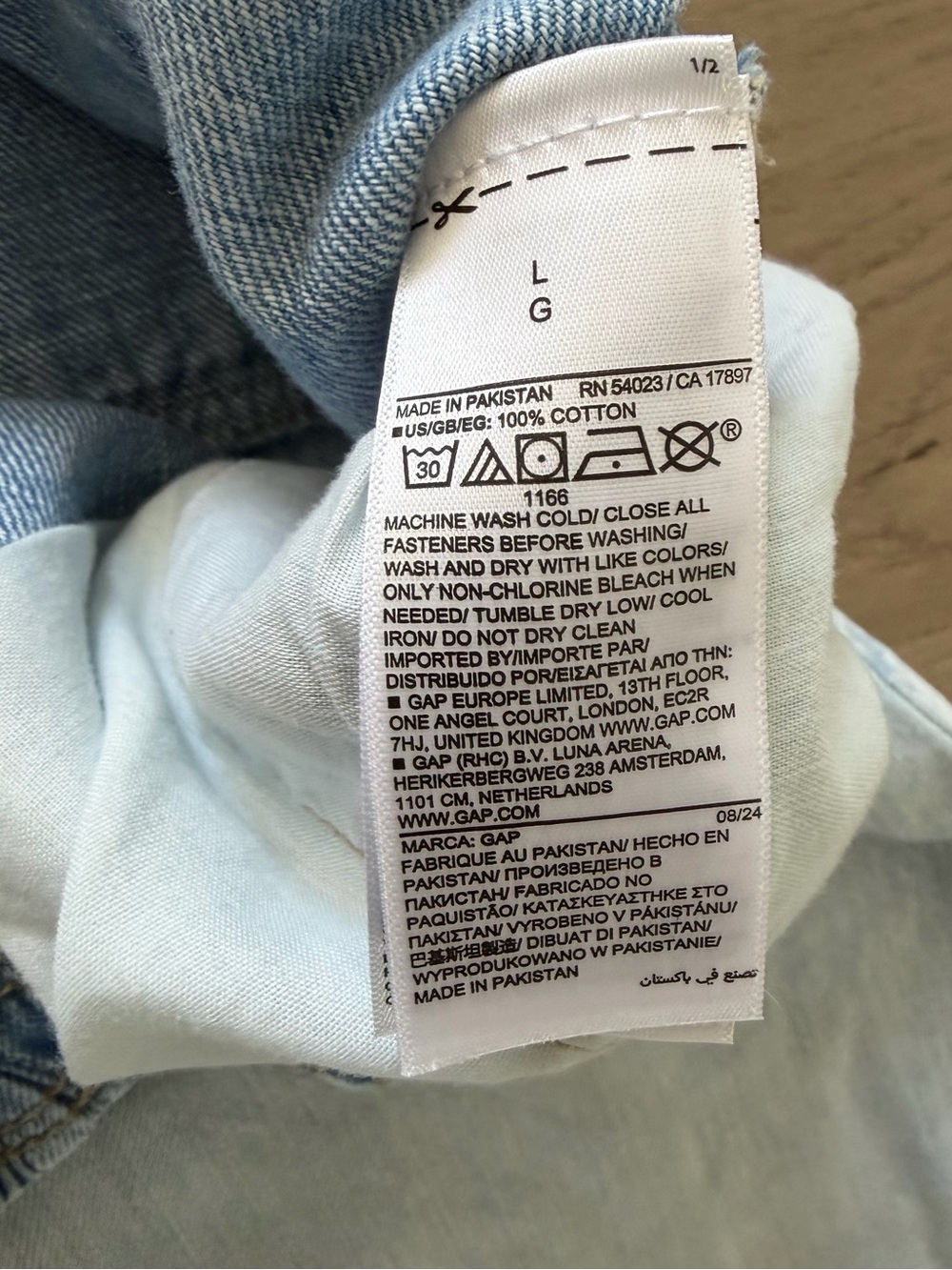 Gap High Rise Wide Leg Light Wash Relaxed Jeans with Drawstring - Large - NWOT - Picture 4 of 6